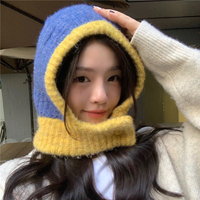 니트 바라클라바 여성 방한 후드 겨울 모자 넥워머