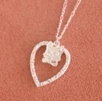 실버92.5 하트 고양이 목걸이 silver92.5 heart cat necklace