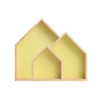 다렌엠 우드프레임 집모양액자 하우스벽장식 나무관액자 하우스3P 옐