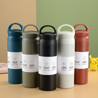 손잡이 텀블러 보냉 보온병 500ml 스텐 텀블러