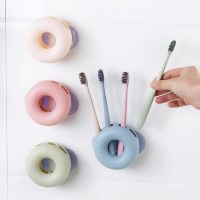 도너츠 4구 칫솔 홀더 - 큐방 흡착식