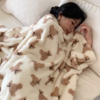 데이스 테디베어 패턴 극세사 겨울 담요 2SIZE