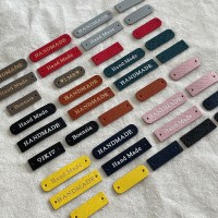 사피아노 가죽 라벨 핸드메이드 이니셜 각인 네임택