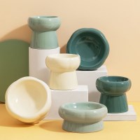 세라믹 도자기 반려동물 급수기 급식기 12cmx11cm 딥그린