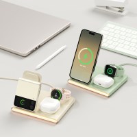 [무아스] 23W 플립스퀘어 3in1 고속 무선충전기 무드등 거치대