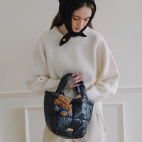 [키링증정] Quilting Padding Bag - Black
