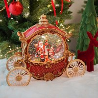 호박마차 레드 크리스마스 스노우볼 미니어처 선물