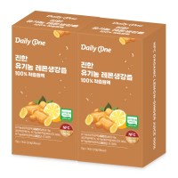 데일리원 진한 유기농 레몬생강즙 100% 착즙 원액 15g X 14포 2통