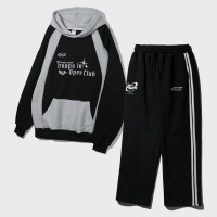 [SET] 앨빈클로 트룹스 배색 오버핏 후드티 러브락 트레이닝 트랙 팬