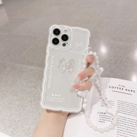 화이트 리본 파츠  스트랩 케이스 아이폰 7/8/X/SE