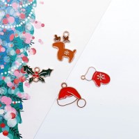 메탈 크리스마스 열매 사슴 산타모자 장갑 펜던트