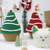 내일의공간 면로프 크리스마스 트리 뚜껑 바구니