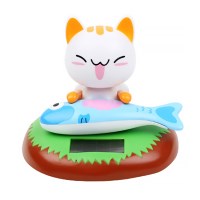 생선 먹는 고양이 태양열 노호혼 차량 인테리어 소품