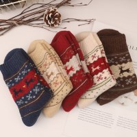 [5켤레세트] 위니아 도톰한 노르딕패턴 빈티지 장목 양말