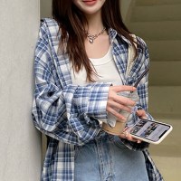 레비아 루즈핏 체크 남방 셔츠