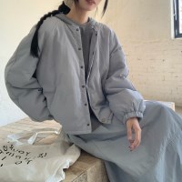 페르디 라운드넥 버튼 오버핏 패딩 점퍼