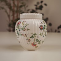 백자 골 꽃 롱 스쿠류 뚜껑 소금단지 1.2kg