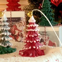 연말선물 크리스마스초 향초캔들 오브제 트리캔들 스노우레드