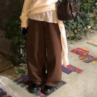 몬티 베이직 와이드 세미 와이드 겨울 코튼 기팬츠 면바지