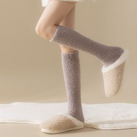 여성 롱 수면양말 두꺼운 겨울 따뜻한 기모 니삭스