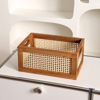 등나무 라탄바구니 사각 수건보관함 바스켓 다용도바구니