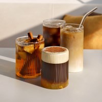 노리 스트라이프 내열유리 컵 4size 택1
