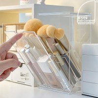 풀커버링 뚜껑있는 45도오픈형 브러쉬 정리함 화장품 립스틱 보관함