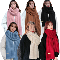 무지 머플러 니트 목도리 겨울 방한 남성 여성 커플 보온 롱 목도리