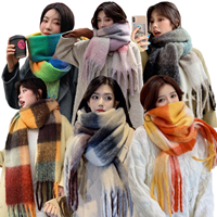 체크 머플러 여성 롱 목도리 겨울 방한 털목도리