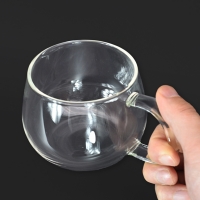 커브드 홈카페 유리 머그 글라스 집들이선물 예쁜 컵 400ml