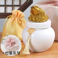 [소금단지]미니 달 항아리+황금 삼족 두꺼비 세트