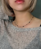 [Surgical] 메리엘 블랙 비즈 써지컬 목걸이