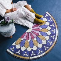 스테인드글라스 디자인 현관 코일 매트 - PVC 도어 매트