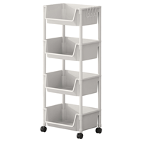 4단 이동식 트롤리 수납 선반