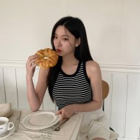 여자 라운드넥 골지 단가라 캡내장 기본 나시