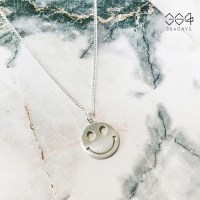 925실버 빅 사이즈 스마일목걸이 남녀공용 데일리 은목걸이