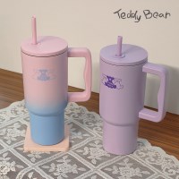 TR 테디베어 대용량 보온 보냉 손잡이 텀블러 900ml