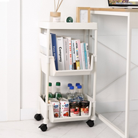 히키스 3단 이동식 수납 트롤리 공부방 책가방 북카트