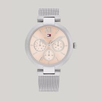 타미 여성 36 MM T85 와이트 다이얼 크리스탈 워치 Silver White