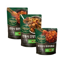 비비고 춘천 철판닭갈비700g x1+간장찜닭700g x1+쭈꾸미볶음355g x1