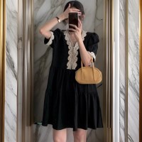 여자 미니 레이스 카라 블랙 캉캉 원피스
