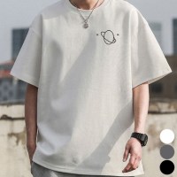 오버핏 남자 깔끔한 여름 반팔 라운드넥 티셔츠