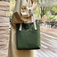 전면포켓 캔버스 남여공용 에코백 패브릭 가방