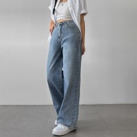 하이웨스트 빈티지 밴딩 데님 와이드 팬츠 bo-3322k