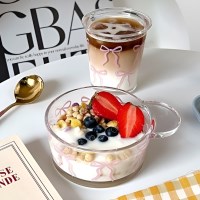 리본 요거트볼 시리얼볼+유리컵 머그 생일 집들이선물