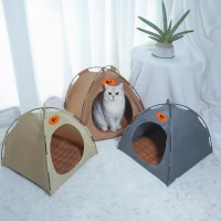 강아지 고양이 텐트 야외 접이식 반려동물 텐트 아이보리 M