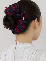 flannel check scrunchie (RED)