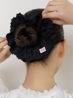 double lace scrunchie (BLACK)