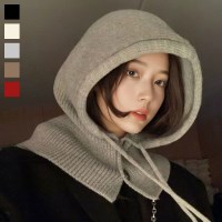 투버튼 니트 후드 넥워머 1개(색상 택1)