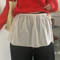 나요 도트 시스루 레이어드 미니 스커트